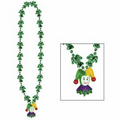 Mardi Gras Jester Bead Necklace w/ Jester Medallion